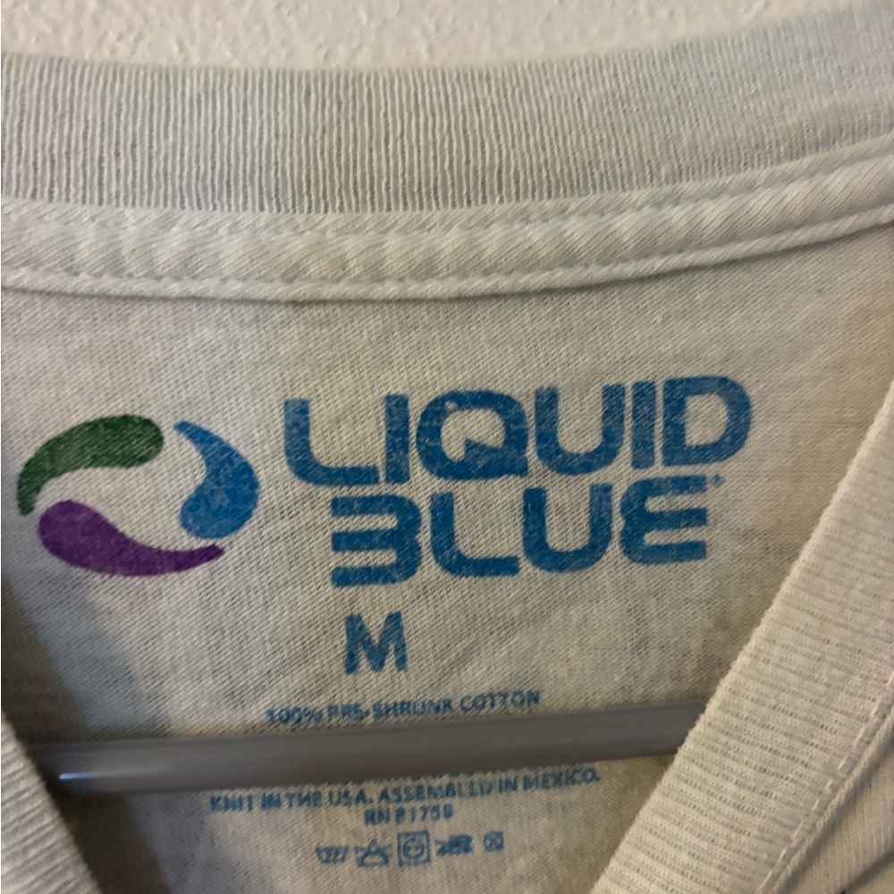 Liquid Blue Logo Tee in Cream - Picture 3 of 4